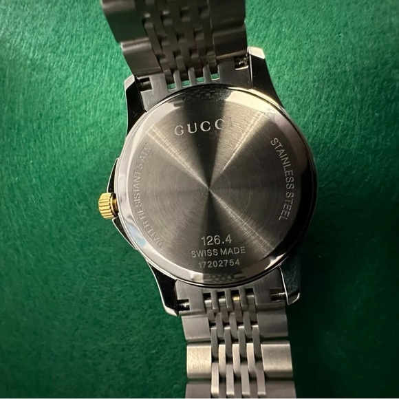 Gucci G-Timeless 38mm Stainless Steel Case Silver/Gold Stainless Unisex YA126409 - Picture 5 of 10